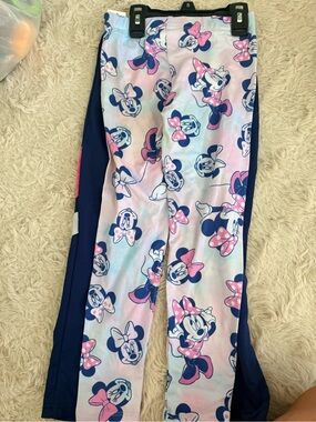 Girls Minnie Mouse Pink & Navy Printed Leggings - Kids Bottoms